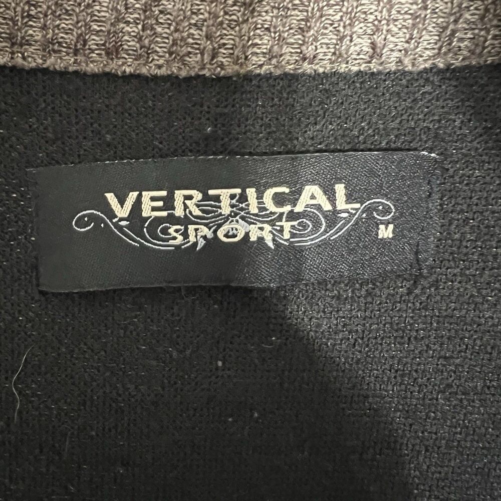 Vertical Sport Zip-up Knit Cardigan Sweater Medium‎ Indie Grandpa Dad Academia - Picture 4 of 6